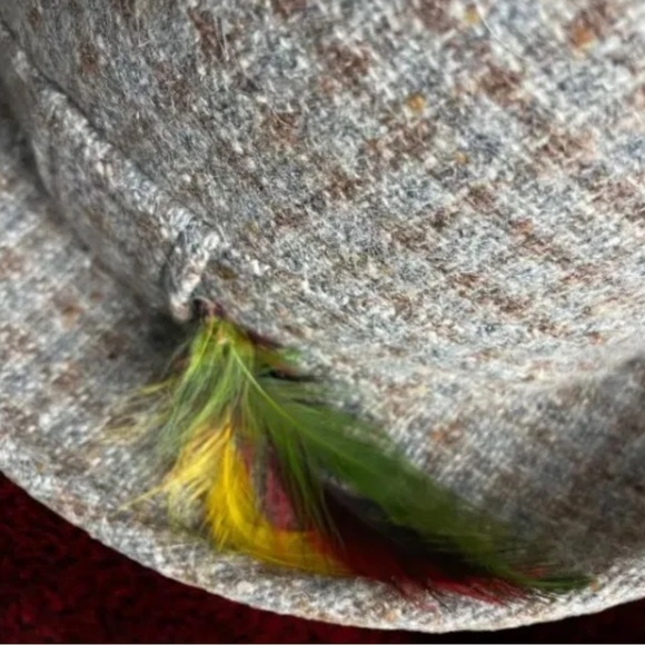 Vintage Adam New York USA Wool Hat Lined/Feathered Tweed Fedora Sz 6 3/4 Cap New - Picture 3 of 10